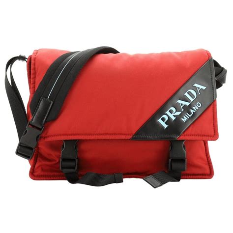 Prada Tessuto Logo Messenger Bag on SALE 